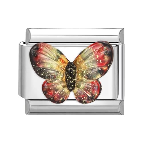 Menore Italian Charm Bracelet, 9mm Italian Charms mit Anhänger, DIY Abnehmbar Edelstahl Module für Italienische Armbänder, Armband Zubehör, Italian Style Charms für Damen von Menore