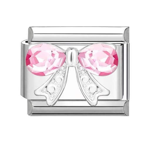 Menore Italian Charm Bracelet, 9mm Italian Charms mit Anhänger, DIY Abnehmbar Edelstahl Module für Italienische Armbänder, Armband Zubehör, Italian Style Charms für Damen von Menore