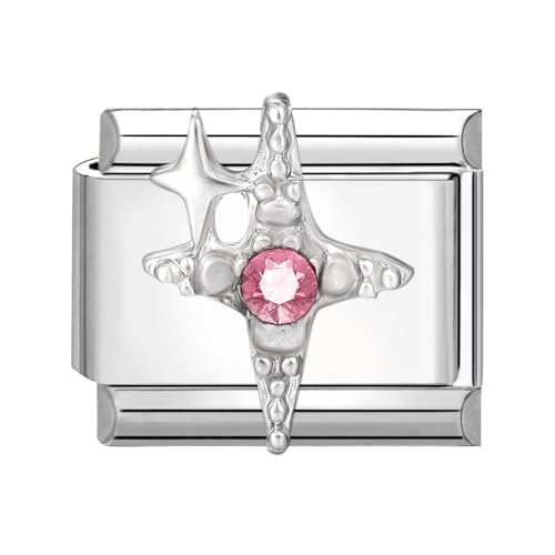 Menore Italian Charm Bracelet, 9mm Italian Charms mit Anhänger, DIY Abnehmbar Edelstahl Module für Italienische Armbänder, Armband Zubehör, Italian Style Charms für Damen von Menore