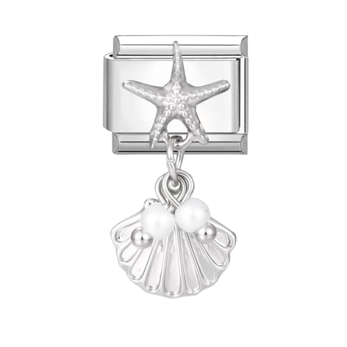 Menore Italian Charm Bracelet, 9mm Italian Charms mit Anhänger, DIY Abnehmbar Edelstahl Module für Italienische Armbänder, Armband Zubehör, Italian Style Charms für Damen von Menore