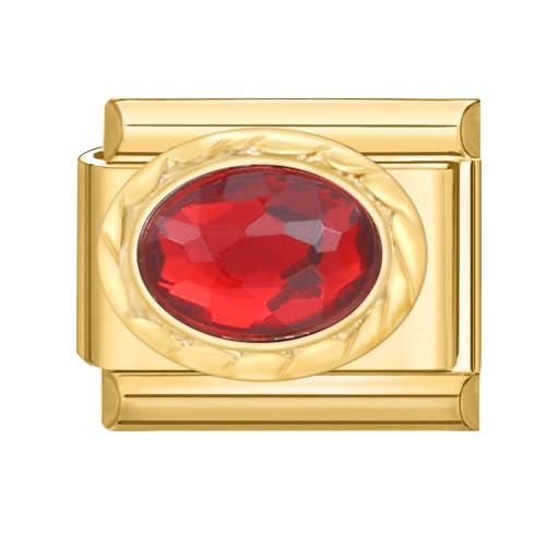 Menore Italian Charm Bracelet Gold, 9mm Italian Charms mit Anhänger, DIY Abnehmbar Edelstahl Module für Italienische Armbänder, Armband Zubehör, Italian Style Charms für Damen von Menore