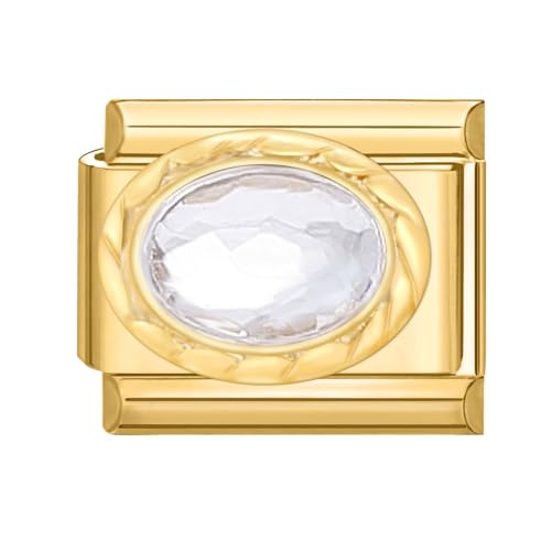 Menore Italian Charm Bracelet Gold, 9mm Italian Charms mit Anhänger, DIY Abnehmbar Edelstahl Module für Italienische Armbänder, Armband Zubehör, Italian Style Charms für Damen von Menore