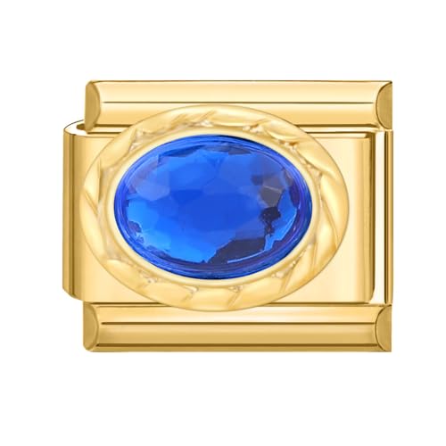 Menore Italian Charm Bracelet Gold, 9mm Italian Charms mit Anhänger, DIY Abnehmbar Edelstahl Module für Italienische Armbänder, Armband Zubehör, Italian Style Charms für Damen von Menore