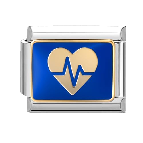 Menore Italian Charm Bracelet Silber, Blaue Stern & Mond Serie 9mm Italian Charms, DIY Abnehmbar Edelstahl Module für Italienische Armbänder, Armband Zubehör, Italian Style Charms für Damen von Menore