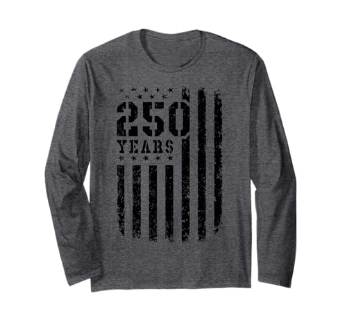 250 Jahre US-Flagge im Distressed-Look für Herren Langarmshirt von Mens 250 Years of America Distressed Flag T-sihrt