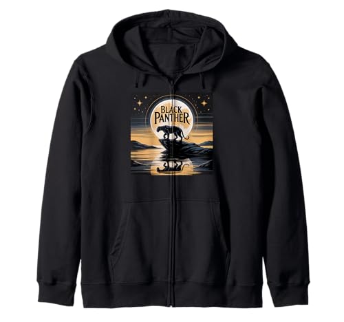 Black Panther Mädchen Jungen Lake Reflection Black Panther Party Kapuzenjacke von Mens Black Panther Costume Adult Clothing