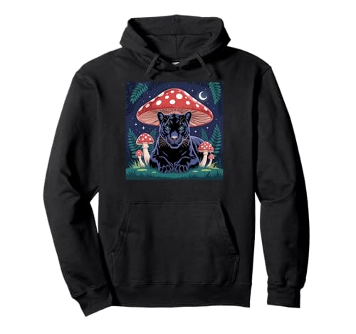 Damen Black Panther Cottagcore Pilz Hut Grunge Ästhetik Pullover Hoodie von Mens Black Panther Costume Adult Clothing