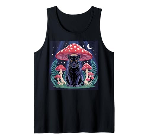 Damen Black Panther Cottagcore Pilz Hut Grunge Ästhetik Tank Top von Mens Black Panther Costume Adult Clothing