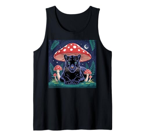 Damen Black Panther Cottagcore Pilz Hut Grunge Ästhetik Tank Top von Mens Black Panther Costume Adult Clothing