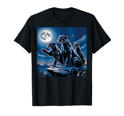 Kinder Black Panther Mädchen Jungen Mond Black Panther Party T-Shirt Kinder Black Panther Mädchen Jungen Mond Black Panther Party T-Shirt von Mens Black Panther Costume Adult Clothing