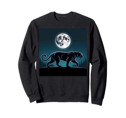 Kinder Black Panther Vollmond Bäume Sasquatch Black Panther Sweatshirt von Mens Black Panther Costume Adult Clothing