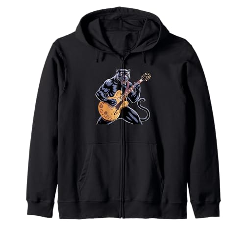 Kinder Black Panther spielt Gitarre Rock Star Rock and Roll Kapuzenjacke Kinder Black Panther spielt Gitarre Rock Star Rock and Roll Kapuzenjacke von Mens Black Panther Costume Adult Clothing