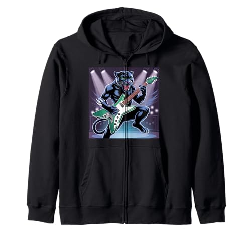 Kinder Black Panther spielt Gitarre Rock Star Rock and Roll Kapuzenjacke Kinder Black Panther spielt Gitarre Rock Star Rock and Roll Kapuzenjacke von Mens Black Panther Costume Adult Clothing