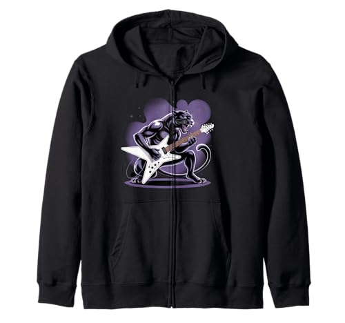 Kinder Black Panther spielt Gitarre Rock Star Rock and Roll Kapuzenjacke von Mens Black Panther Costume Adult Clothing