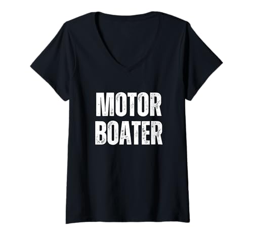 Damen Lustiger Bootskapitän, Schiffskapitän, nautisches Angeln T-Shirt mit V-Ausschnitt Damen Lustiger Bootskapitän, Schiffskapitän, nautisches Angeln T-Shirt mit V-Ausschnitt von Mens Boating Fish Boat