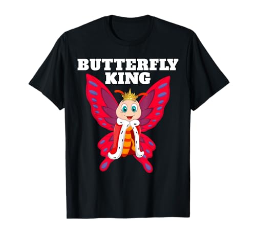 Butterfly King | Jungen T-Shirt mit Schmetterlingsmotiv | Herren Schmetterling T-Shirt von Mens Butterfly Shirts for Boys
