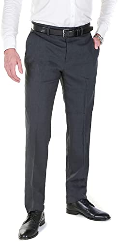 NGB Herren Anzughose Hose mit Bügelfalte - Regular Fit - Grau 54 von NGB