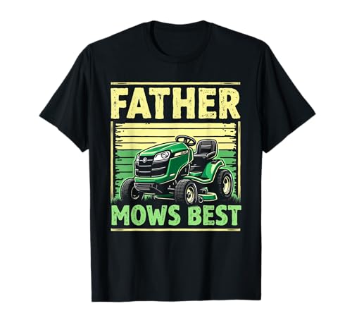Lustiger Vater mäht den besten Vintage-Retro-Vater für Herren T-Shirt Lustiger Vater mäht den besten Vintage-Retro-Vater für Herren T-Shirt von Mens Father Mows Best Funny Fathers Day Tee Gift