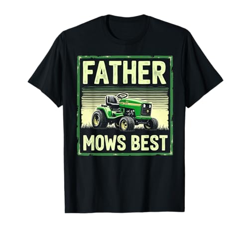 Vintage Father Mows Best Dad Mows Vatertag Herren Retro T-Shirt Vintage Father Mows Best Dad Mows Vatertag Herren Retro T-Shirt von Mens Father Mows Best Funny Fathers Day Tee Gift