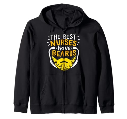 Lustiger Pfleger für Herren mit Bartpflege Krankenschwester Kapuzenjacke von Mens Funny Carer with Beard Funny Desgins For Men.
