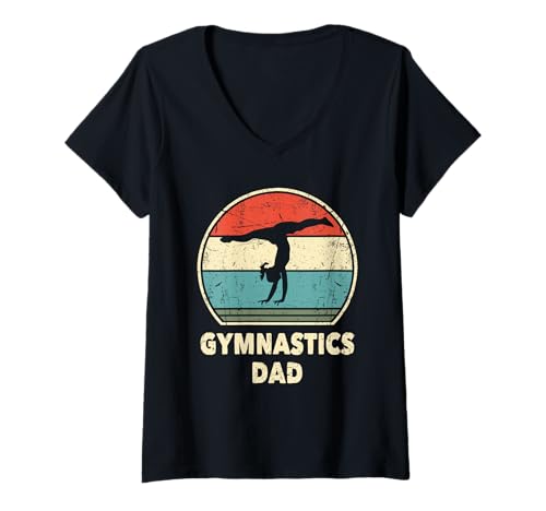 Damen Lustiges Geschenk für Gymnastik, Gymnaster, Cheer, Vater, Gymnastikliebhaber T-Shirt mit V-Ausschnitt Damen Lustiges Geschenk für Gymnastik, Gymnaster, Cheer, Vater, Gymnastikliebhaber T-Shirt mit V-Ausschnitt von Mens Funny Gymnastics Gymnast Cheer Dad Gift