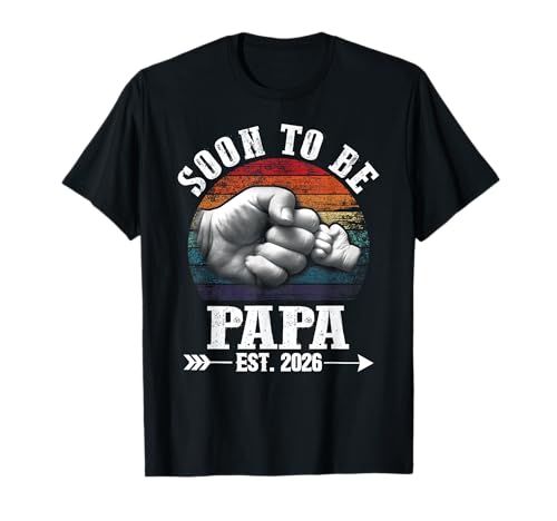 Herren Soon to be Papa 2026 Retro Schwangerschaft Ankündigung Papa T-Shirt Herren Soon to be Papa 2026 Retro Schwangerschaft Ankündigung Papa T-Shirt von Mens Promoted to Papa est. 2026 Retro