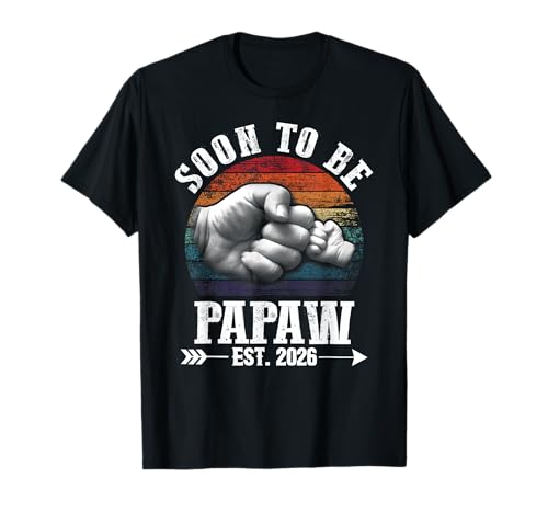 Herren Soon to be Papaw 2026 Retro Schwangerschaft Ankündigung Papa T-Shirt Herren Soon to be Papaw 2026 Retro Schwangerschaft Ankündigung Papa T-Shirt von Mens Promoted to Papaw est. 2026 Retro