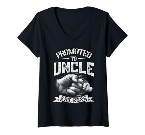 Damen Zum Onkel befördert | Funny Pregnancy Announcement Dad 2026 T-Shirt mit V-Ausschnitt Damen Zum Onkel befördert | Funny Pregnancy Announcement Dad 2026 T-Shirt mit V-Ausschnitt von Mens Promoted to Uncle est. 2026 New Dad