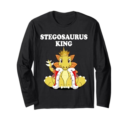 Stegosaurus King Dinosaurier-T-Shirt für Jungen | Herren Stegosaurus Langarmshirt von Mens Stegosaurus Shirts for Boys