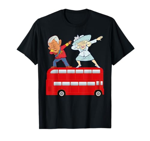 British King III Dabbing Charles Camilla London Bus Herren T-Shirt von Mens Womens Kids Funny Kings Coronation Dab Dance