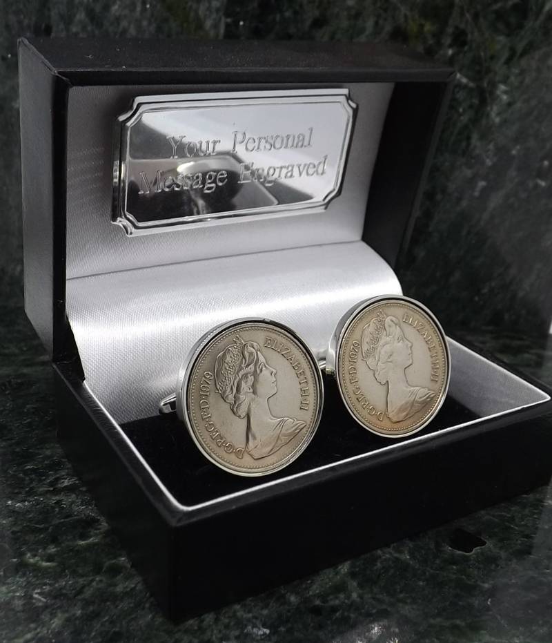 1979 Silber Manschettenknöpfe Fünf Pence Münze Geburt Jahr Silverplate Mann Geschenk 40 Geburtstag Jahre Jubiläum von MensGiftsOnline