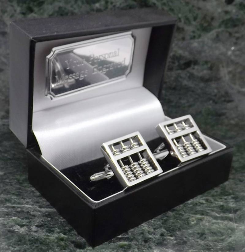Abacus Mathe Lehrer Manschettenknöpfe Personalisierte Silber Farbe Hochzeit Herren Geschenk Geburtstag Jahrestag von MensGiftsOnline