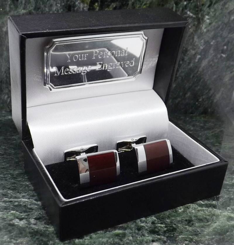 Dunkelbraun Rot Manschettenknöpfe Personalisierte Emaille Kastanienbraun Hochzeit Herren Geschenk Geburtstag Manschettenknopf Jahrestag von MensGiftsOnline