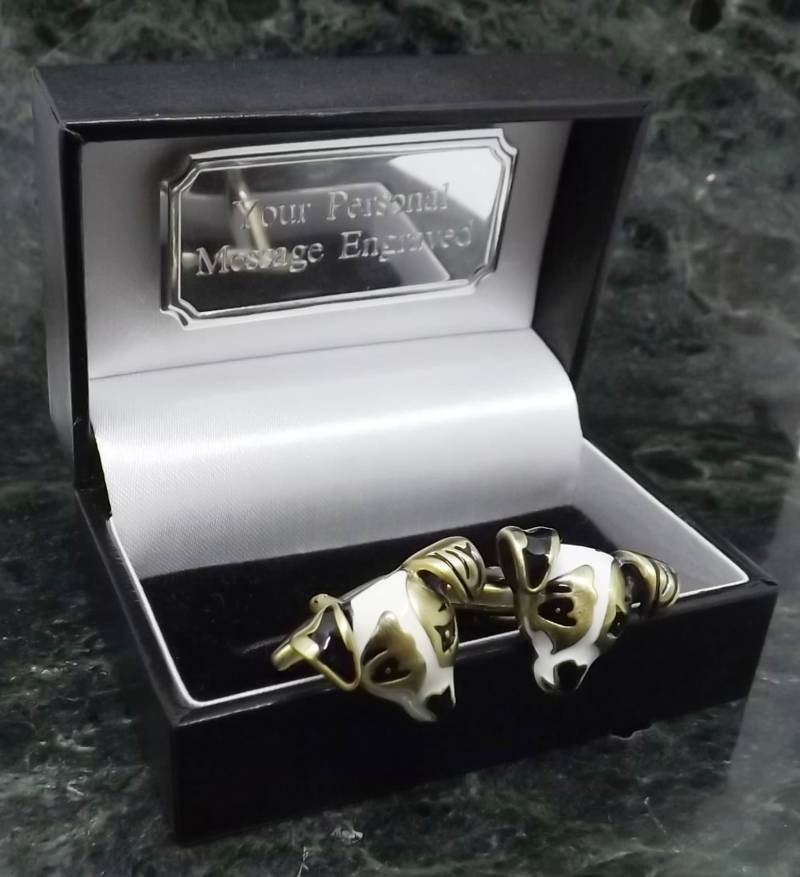 Jack Russel Manschettenknöpfe Personalisierte Antik Stil Terrier Herren Geschenk Geburtstag Manschettenknopf Jahrestag Weihnachten von MensGiftsOnline