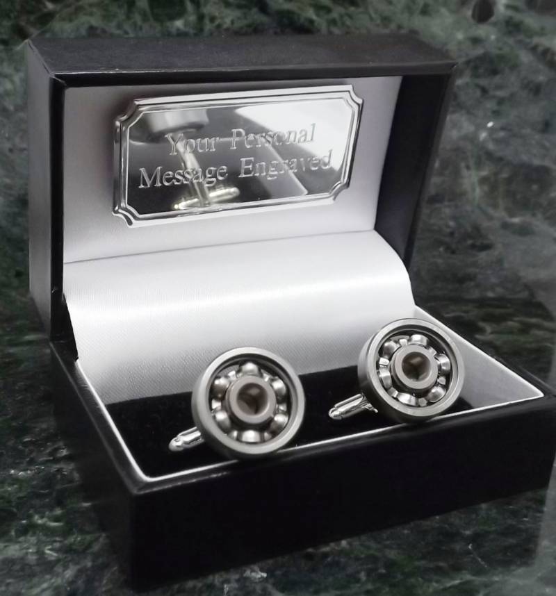 Kugellager Manschettenknöpfe Personalisierte Silber Technik Herren Geschenk Geburtstag Manschettenknopf Jahrestag Hochzeit Bräutigam von MensGiftsOnline