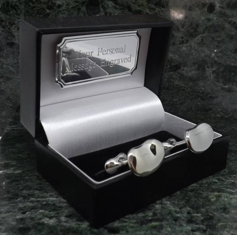 Manschettenknöpfe Mit Gravur, Silberfarben, Unisex, Manschettenknöpfe, Personalisierbar von MensGiftsOnline