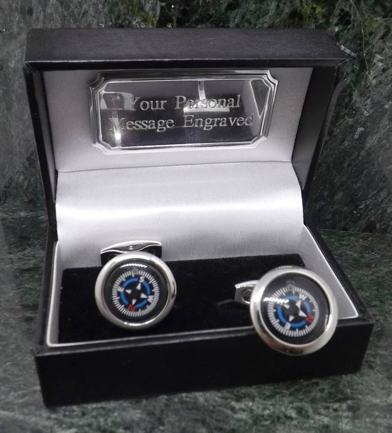 Manschettenknöpfe Mit Kompass Geschenk Für Männer Ihn Geburtstag Manschettenknopf Jahrestag von MensGiftsOnline