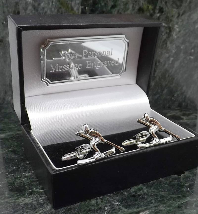 Ski Manschettenknöpfe Personalisierte Skifahren Geschenk Sport Silber Herren Geburtstag Manschettenknopf Jubiläum von MensGiftsOnline