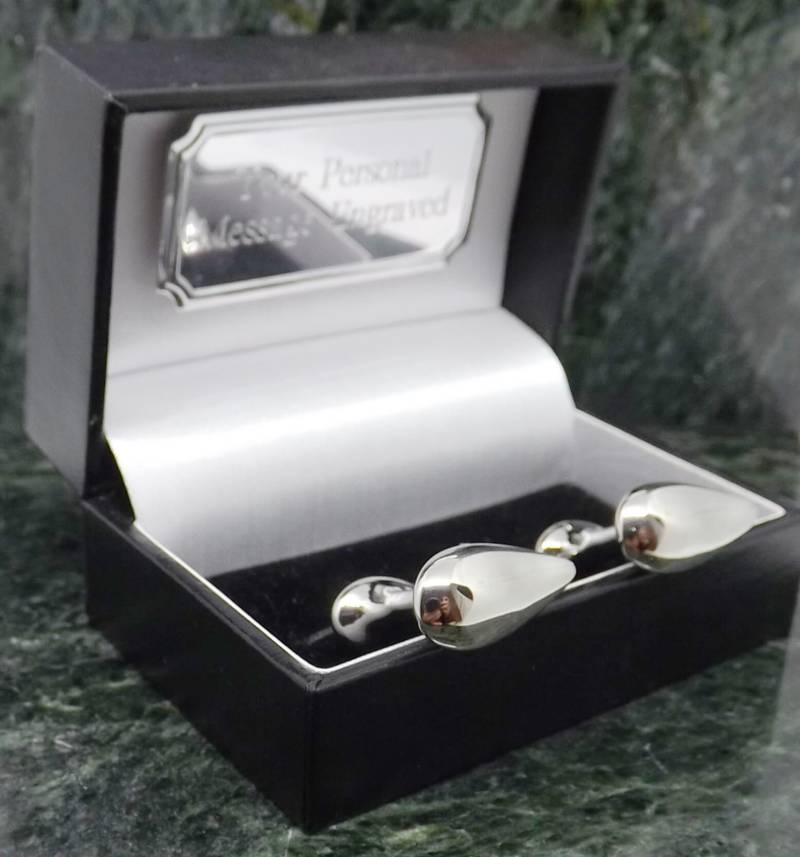 Wassertropfen Manschettenknöpfe Personalisierte Silber Farbe Hochzeit Herren Geschenk Geburtstag Manschettenknopf Jahrestag von MensGiftsOnline
