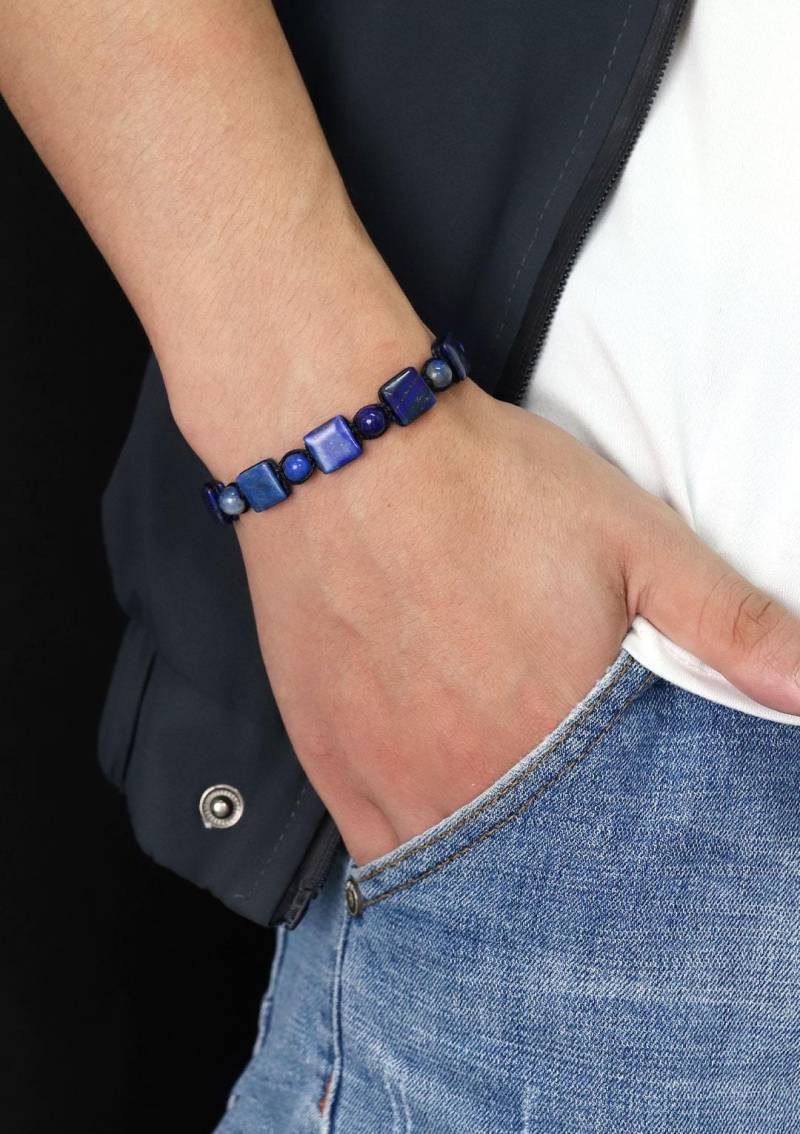 Handgefertigtes Lapis Naturstein Armband - Verstellbares Design Für Herren & Damen Handgefertigtes Lapis Naturstein Armband - Verstellbares Design Für Herren & Damen von MensMoodON