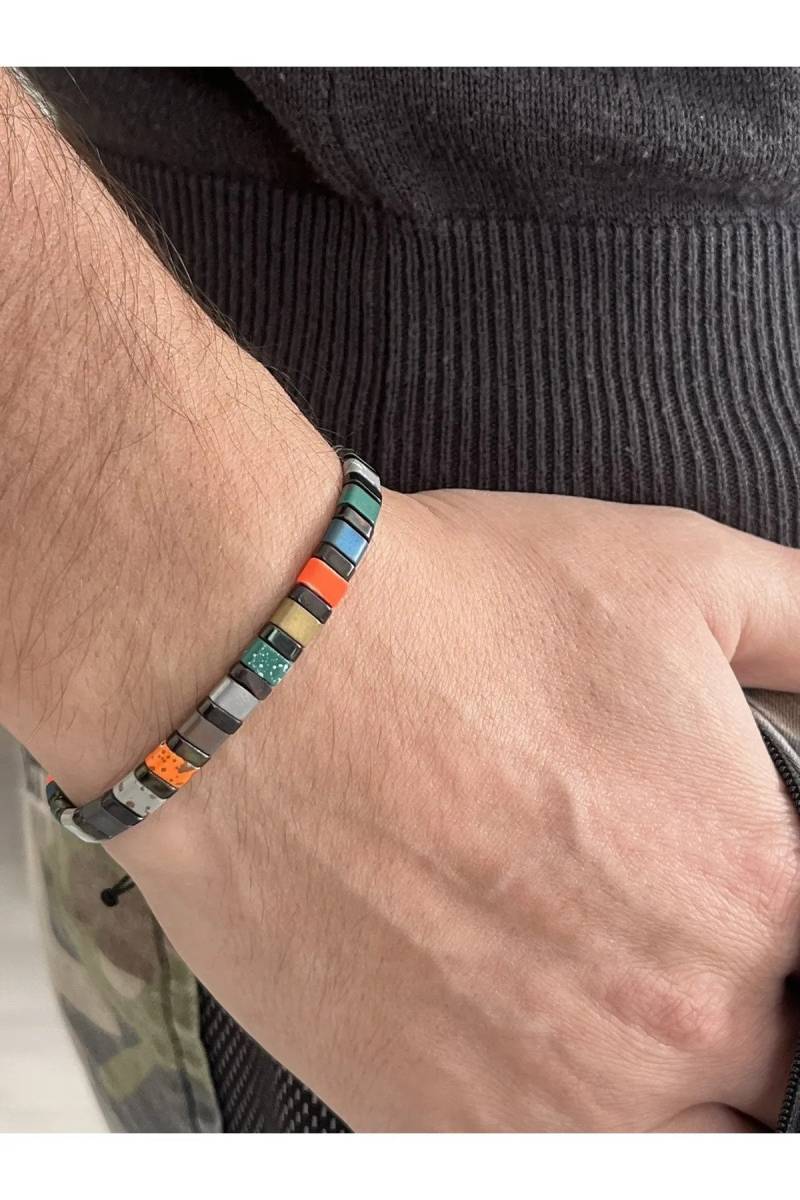Handgefertigtes Multicolor Unisex Hämatit Naturstein Armband - Geschenk Handgefertigtes Multicolor Unisex Hämatit Naturstein Armband - Geschenk von MensMoodON