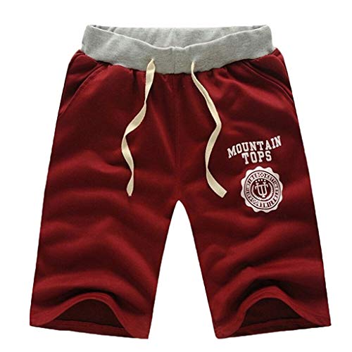 Mensera Herren Sport Shorts Kontrastfarbe Jogger Jogging Sportshorts Sweat Laufshorts Atmungsaktive Kurze Hose Trainingsshorts Sommershorts mit Aufdruck von Mensera