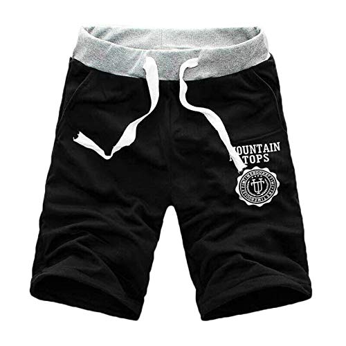 Mensera Herren Sport Shorts Kontrastfarbe Jogger Jogging Sportshorts Sweat Laufshorts Atmungsaktive Kurze Hose Trainingsshorts Sommershorts mit Aufdruck von Mensera