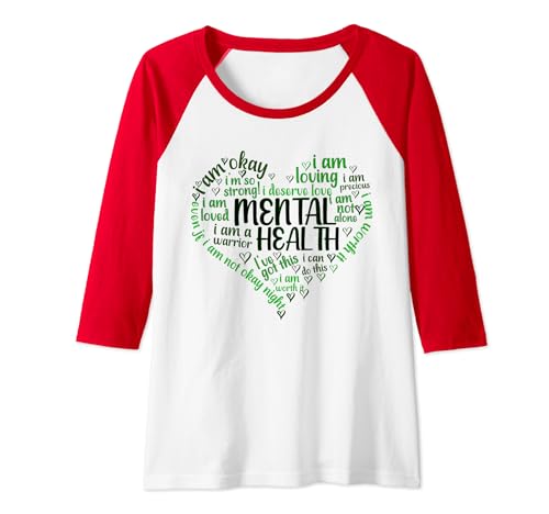 Damen Psychische Gesundheit ist wichtig | Messy Bun | Bewusstsein für psychische Gesundheit Raglan von Mental Health Awareness Shirts Men Women Kids