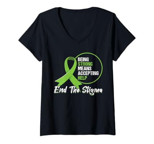 Damen Stärke Hilfe Akzeptieren Mentale Gesundheit T-Shirt mit V-Ausschnitt Damen Stärke Hilfe Akzeptieren Mentale Gesundheit T-Shirt mit V-Ausschnitt von Mental Health Awareness Support Gifts Apparel