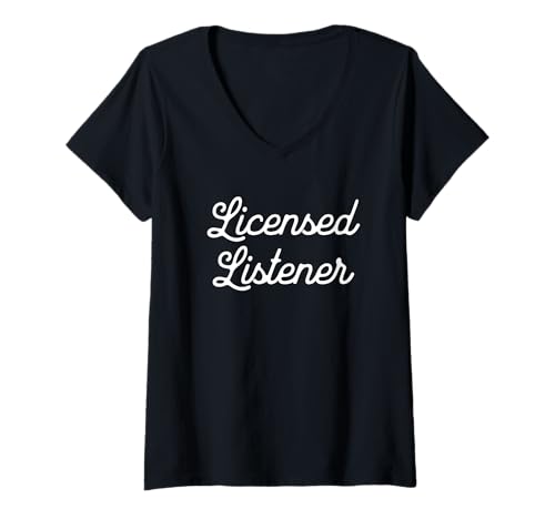 Damen Lizenzierter Listener Counselor Therapist T-Shirt mit V-Ausschnitt von Mental Health Awareness
