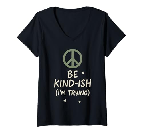 Damen Empathie Radikale Empathie Soziale Gerechtigkeit Slogan Aktivismus T-Shirt mit V-Ausschnitt von Mental Health Compassion Kindness Allyship Emotion