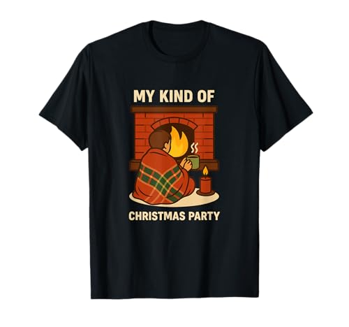 My Kind of Christmas Party – Cozy Xmas Kaminmotiv T-Shirt von Mental Hug Designs