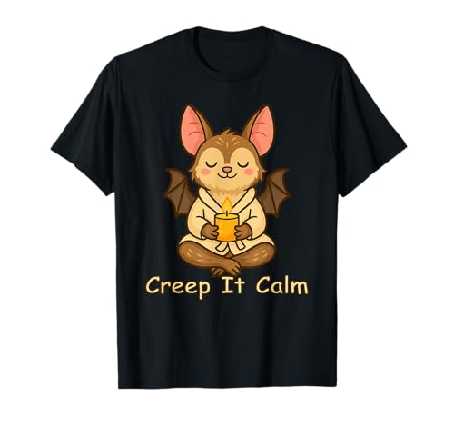 Süße Fledermaus Meditation Entspannung Kerze Herbst Vibes T-Shirt Süße Fledermaus Meditation Entspannung Kerze Herbst Vibes T-Shirt von Mental Hug Designs