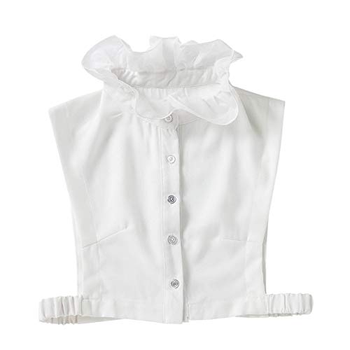 Mentin Frauen Kragen Abnehmbare Blusenkragen Krageneinsatz Damen Prinzessin Rüschen Stehen Button-Down-Normallack Stretchy Abnehmbare Half-Shirt Bluse von Mentin